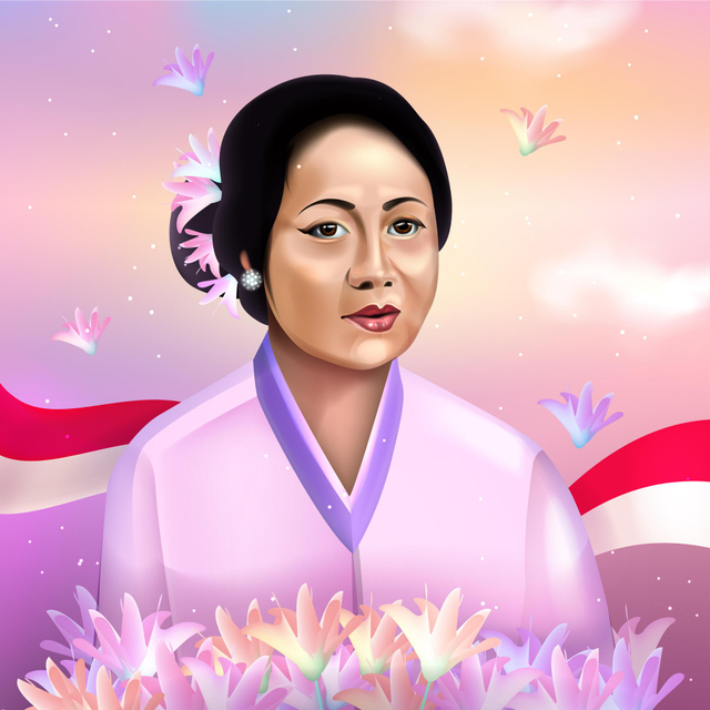 Ilustrasi RA Kartini. Foto: Freepik