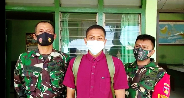 Anak penjual mie ayam asal Desa Kalijurang, Aji Pranoto, berhasil lulus jadi tentara. (Dok Kodim Brebes)