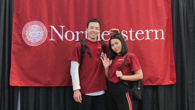 Armaya Doremi (kanan) dan rekannya di  Northeastern University, Amerika Serikat. Foto: Dok. Armaya Doremi