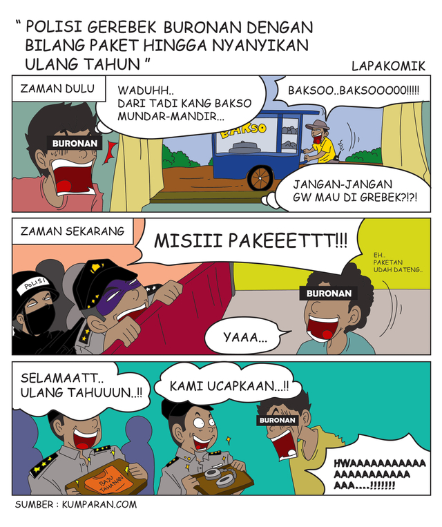 Komik: Polisi Gerebek Buronan dengan Bilang Paket hingga Menyanyikan Ulang Tahun (1)