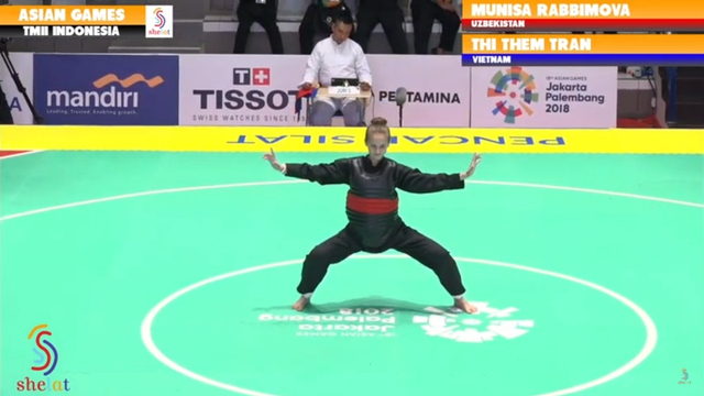 Pesilat asal Uzbekistan, Munisa Rabbimova Azim Kizi. Foto: YouTube/SheLAT