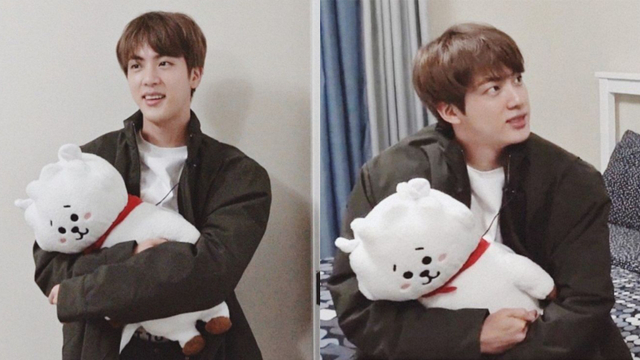 Foto Jin BTS Bersama RJ BT21 Foto: Pinterest.com