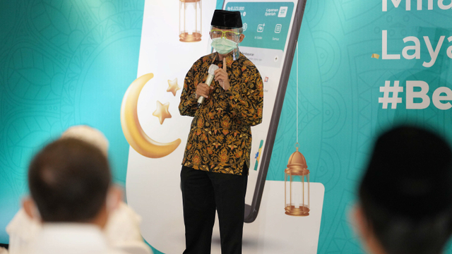 Dr. H. Anwar Abbas, Ketua Dewan Pengawas Syariah Layanan Syariah LinkAja dalam Milad 1 tahun layanan syariah LinkAja (19/4/2021). Foto: Dok. LinkAja