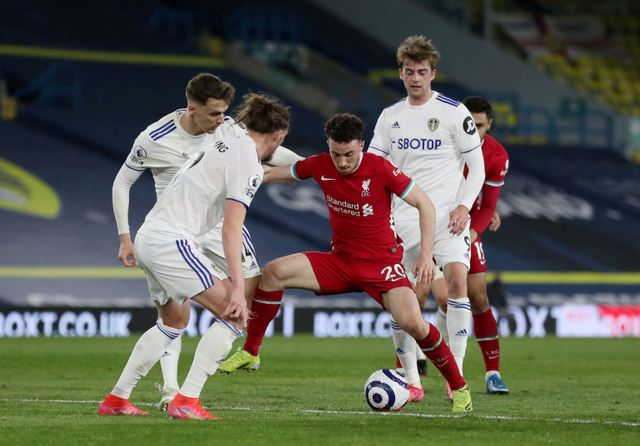 Pertandingan antara Leeds United vs Liverpool di Elland Road, Leeds, Inggris. Foto: Lee Smith/Reuters