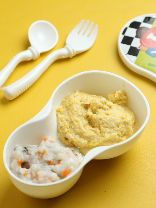 Contoh sajian MPASI menu lengkap untuk bayi. Foto: Shutterstock