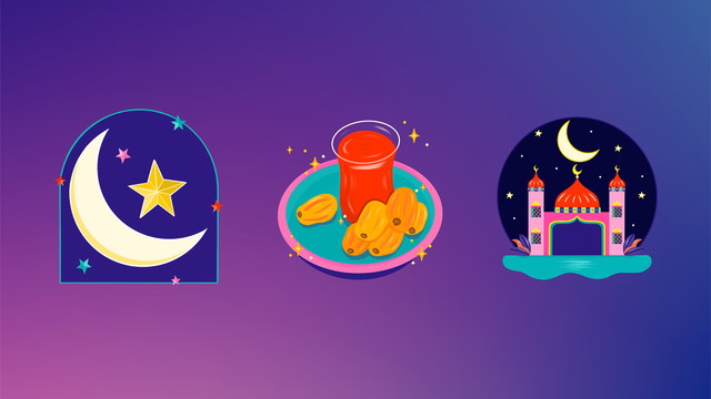 Stiker Instagram edisi Ramadhan buatan ilustrator perempuan asal Bahrain. Foto: Instagram
