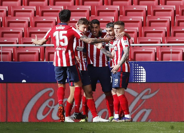 Selebrasi pemain Atletico Madrid. Foto: Susana Vera/Reuters
