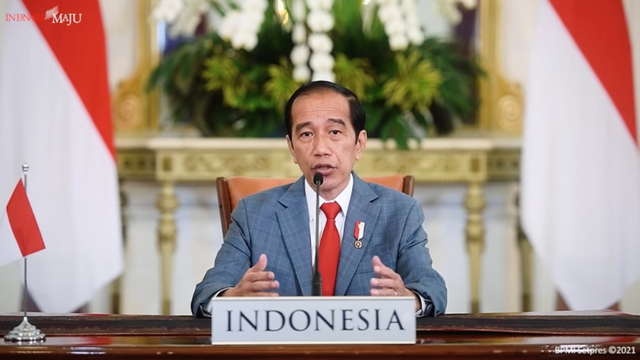 Pidato Presiden Joko Widodo Pada Leaders Summit on Climate secara virtual dari Istana Bogor. Foto: Biro Pers Sekretariat Presiden