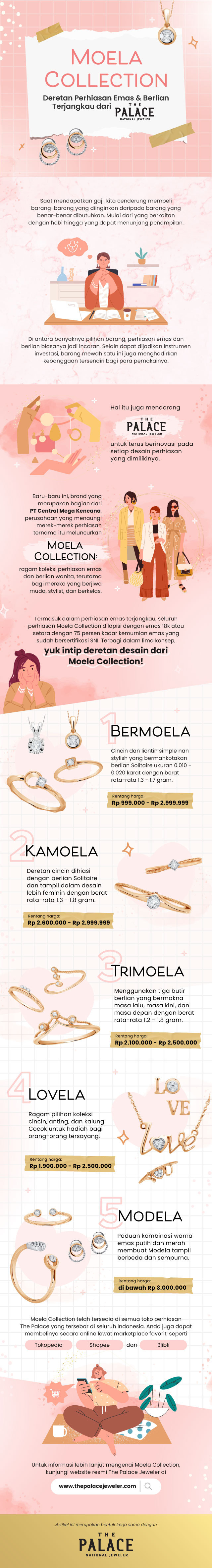 Sebagai deretan perhiasan emas dan berlian terjangkau, Moela Collection hadir mulai dari Rp 999 ribu saja. Foto: Anisti Fakhirah