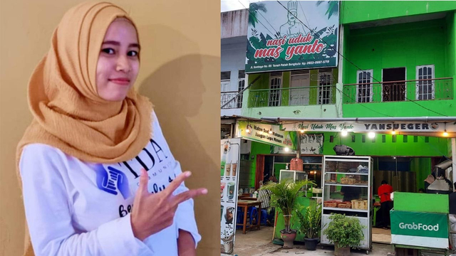 Yuni Fitria dengan Outletnya Nasi Uduk Mas Yanto. dok/pribadi