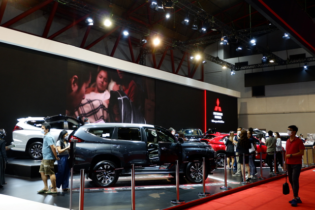 Booth Mitsubishi di IIMS Hybrid 2021. Foto: Aditya Pratama Niagara/kumparan
