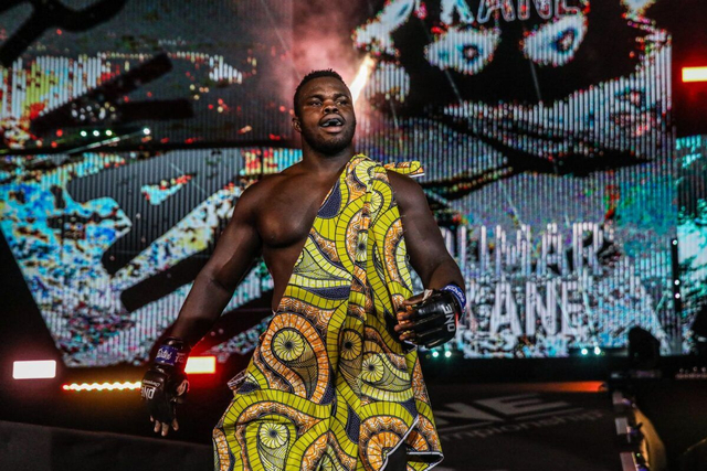 'Reug Reug' Oumar Kane saat tampil dalam ONE on TNT IV pada Kamis, 29 April, di Singapore Indoor Stadium.
