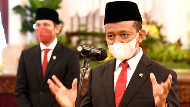 Bahlil Lahadalia usai dilantik sebagai Menteri Investasi/Kepala Badan Koordinasi Penanaman Modal, Rabu (28/4). Foto: Rusman/Biro Pers Sekretariat Presiden