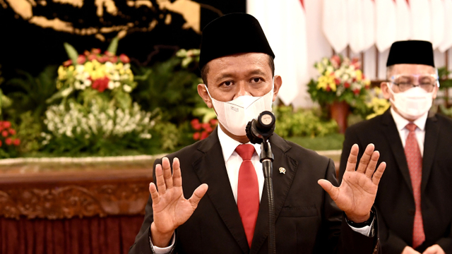 Bahlil Lahadalia usai dilantik sebagai Menteri Investasi/Kepala Badan Koordinasi Penanaman Modal, Rabu (28/4). Foto: Rusman/Biro Pers Sekretariat Presiden
