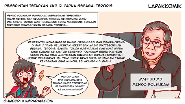 Komik: Pemerintah Tetapkan KKB di Papua sebagai Teroris