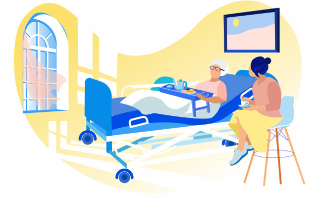 ilustrasi menjenguk orang sakit, sumber gambar: https://www.freepik.com/A