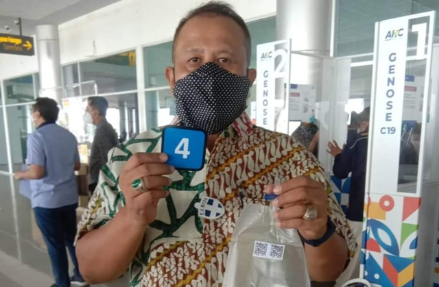Uji coba GeNose di Bandara Tjilik Riwut Palangka Raya beberapa waktu lalu.