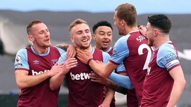 Aksi Penggawa West Ham United. (Foto: Justin Tallis/Reuters)