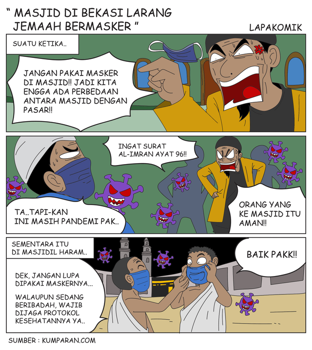 Komik: Masjid di Bekasi Larang Jemaah Bermasker (1)