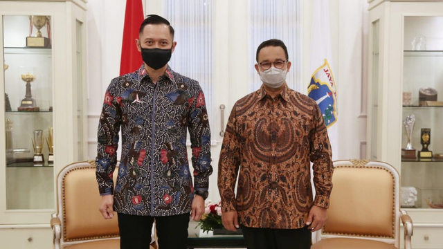 Ketum DPP Demokrat AHY Temui Gubernur DKI Jakarta Anies Baswedan. Foto: Dok. Partai Demokrat