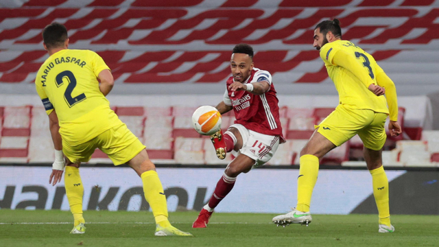 Pertandingan Liga Europa Leg Kedua Semi Final antara Arsenal melawan Villarreal di Stadion Emirates, London, Inggris (6/5). Foto: Reuters/Hannah McKay