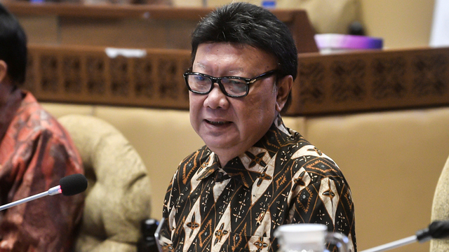 Menteri Pendayagunaan Aparatur Negara dan Reformasi Birokrasi (MenPAN-RB) Tjahjo Kumolo. Foto: Muhammad Adimaja/ANTARA FOTO