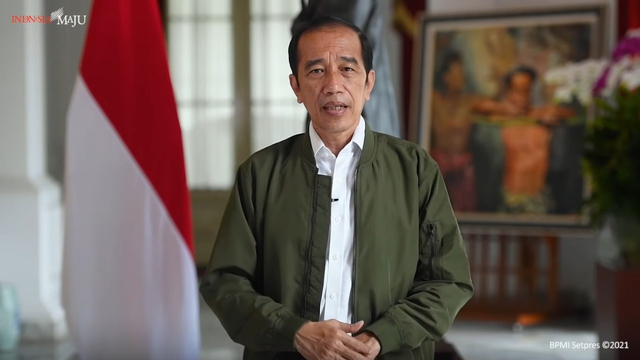 Muasal Presiden Jokowi pidato menyebut Bipang Ambawang sebagai kuliner Lebaran. Foto: Youtube/Kementerian Perdagangan