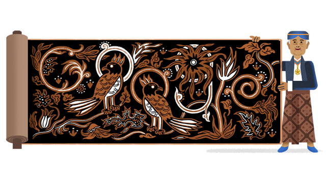 Budayawan K.R.T. Hardjonagoro atau biasa dikenal sebagai Go Tik Swan menghiasi Google Doodle, Selasa (11/5). Foto: Google