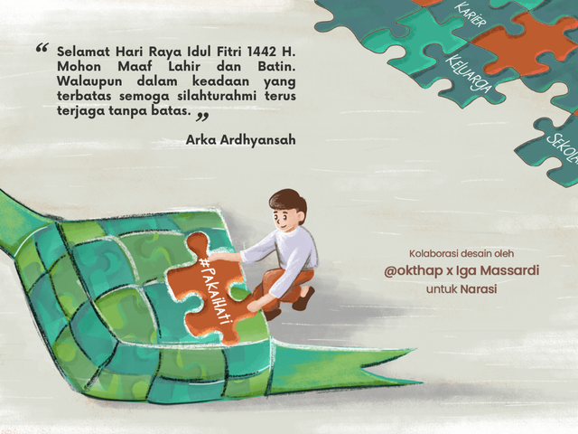 Kartu Ucapan Lebaran by @okthap x Iga Massardi | Source Narasi.TV