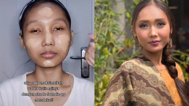 Asisten Rumah Tangga yang didandani oleh majikan sebagai hadiah Lebaran. Foto: TikTok/@janes_cs