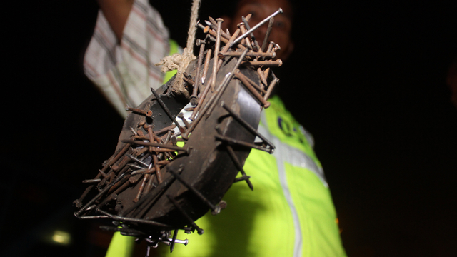 Ilustrasi ranjau paku. Foto: Aditia Noviansyah