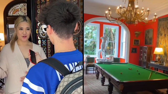 Leila memamerkan rumah mewahnya. (Foto: @fonziegomez/TikTok)