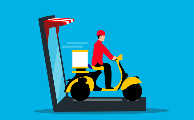 Ilustrasi layanan antar makanan Foto : mohamed hassan https://pixabay.com