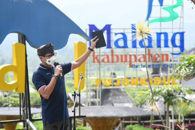 Sandiaga Uno saat kunjungan ke Malang, Jawa Timur Foto: Dok. Kemenparekraf