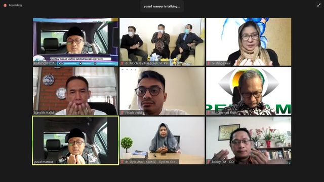 Sejumlah tokoh menghadiri milad RS Achmad Wardi yang ke 4 melalui virtual pada hari Sabtu (22/05/2021) Sumber: RS Achmad Wardi- Dompet Dhuafa
