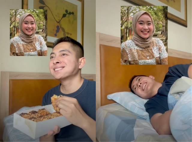 Adi Syahreza baper dijodoh-jodohkan dengan Asrinda Basri. Foto: Tangkapan Layar TikTok @adi.syahreza