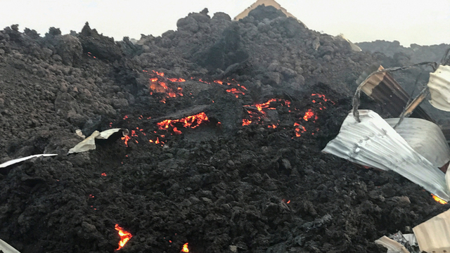 Aliran Lava Letusan gunung Nyiragongo di Kongo. Foto: Olivia Acland/REUTERS
