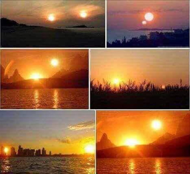 Hoaks dua matahari di langit perbatasan Kanada - Amerika. Foto: Twitter @girishshrama161