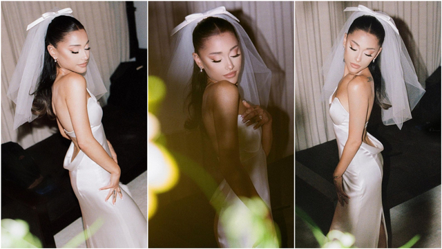 Potret Ariana Grande saat Pakai Gaun Pengantin Rancangan Desainer Vera Wang Foto: Instagram @arianagrande