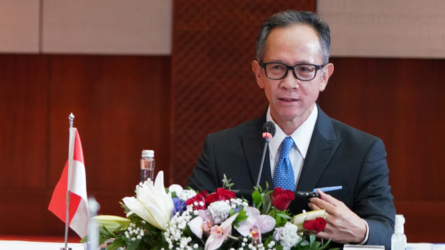 Pertemuan Wamenlu RI Mahendra Siregar dan Wamenlu AS Wendy Sherman di Kementerian Luar Negeri, Jakarta, Senin (31/5).  Foto: Kemenlu RI