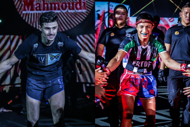 Elias Mahmoudi (kiri) hadapi Mongkolpetch Petchyindee Academy di partai puncak ONE: FULL BLAST II pada Jumat, 11 Juni. Foto: ONE Championship
