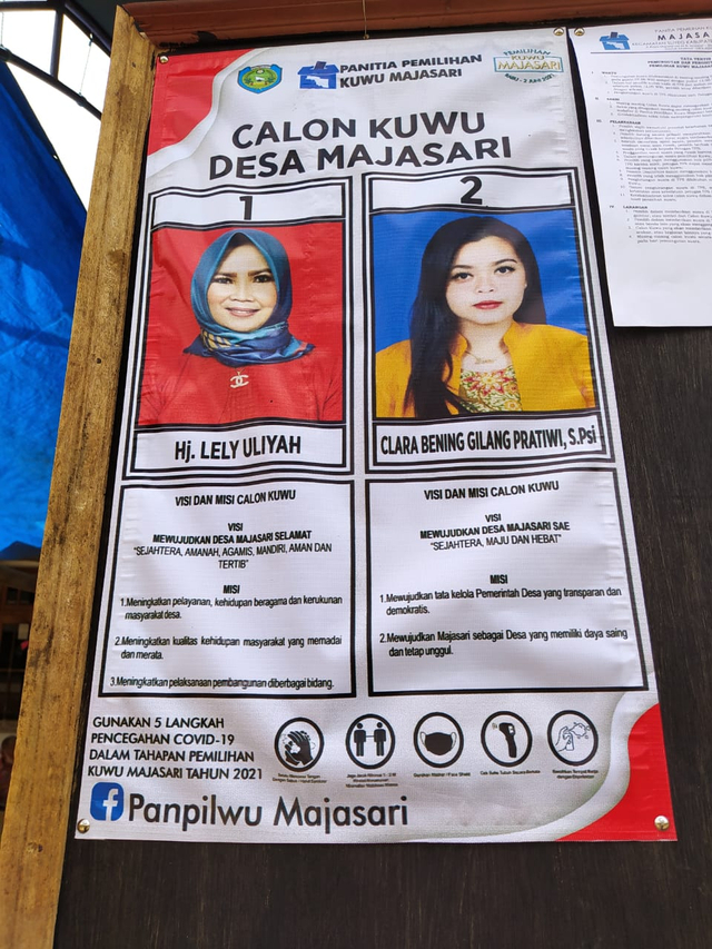 Pilkades di Kabupaten Indramayu, Jawa Barat yang melibatkan ibu dan anak akhirnya dimenangkan oleh sang ibu. (Tomi Indra)
