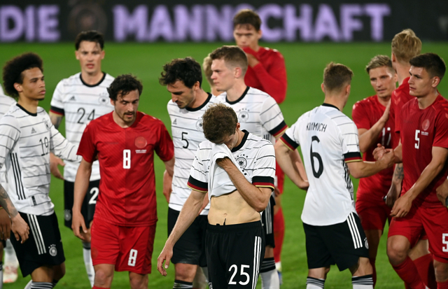 Pertandingan Persahabatan Internasional antara Jerman vs Denmark di Stadion Tivoli, Innsbruck, Austria, Rabu (2/6). Foto: Angelika Warmuth/Reuters