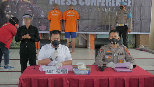 Kepala Satuan Reserse Kriminal Polres Klaten, AKP Andriansyah Rithas Hasibuan (berbaju putih). /Foto: Dok Humas Polres Klaten