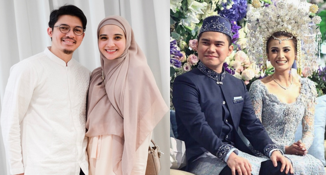 Irwansyah-Zaskia Sungkar dan Acha Septriasa-Vicky Kharisma. Foto: Tangkapan Layar Instagram @zaskiasungkar15 dan Bridestory.com 