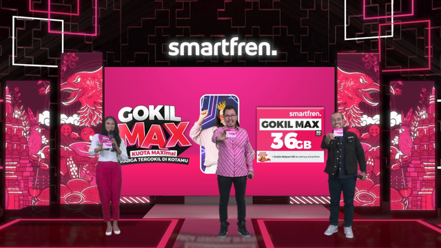 Peluncuran paket data internet dan kartu perdana Smartfren Gokil Max. Foto: Smartfren