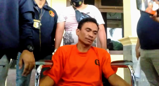 Sahrudin, pelaku penganiayaan berar kepada istrinya di Banyuasin, Sumsel. (foto: istimewa)