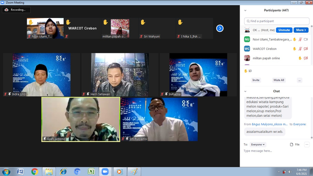 Pemateri yang hadir dalam Halal bi Halal Online bersama anggota OK OCE seluruh Indonesia.