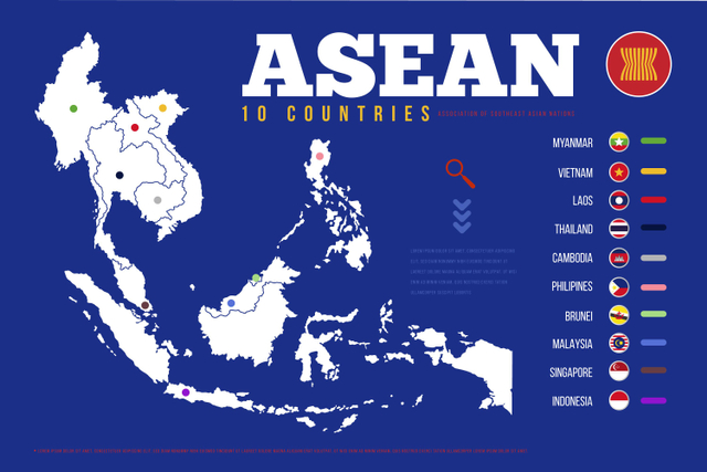 Negara-negara yang ikut dalam ASEAN. https://www.freepik.com/
