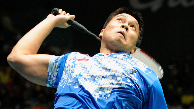 Pebulu tangkis Indonesia Markis Kido di Asian Games ke-16 di Guangzhou pada 20 November 2010. Foto: LIU JIN/AFP